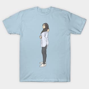 Hijab Girl Blue Sky Outfit T-Shirt